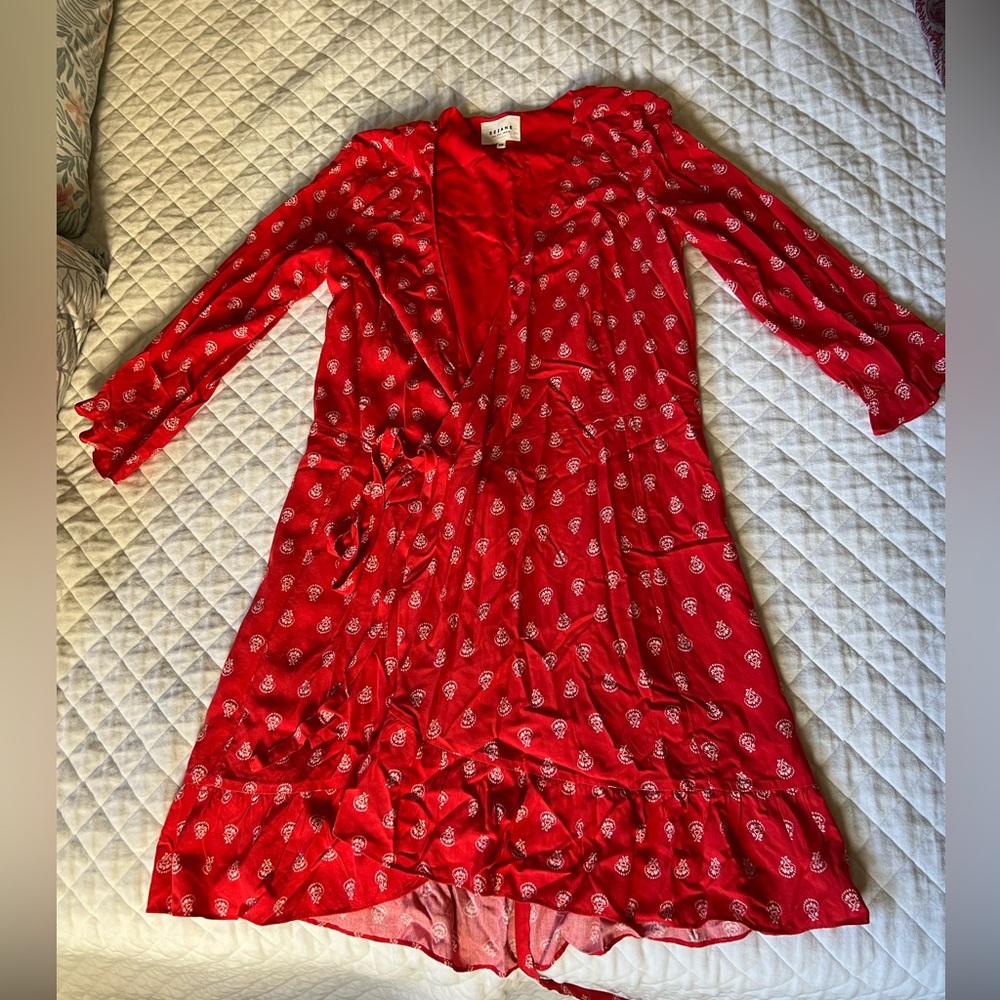 Sezane Long Sleeve Wrap Dress - Size 36